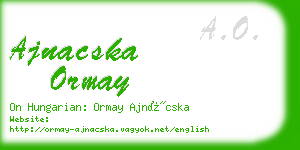 ajnacska ormay business card